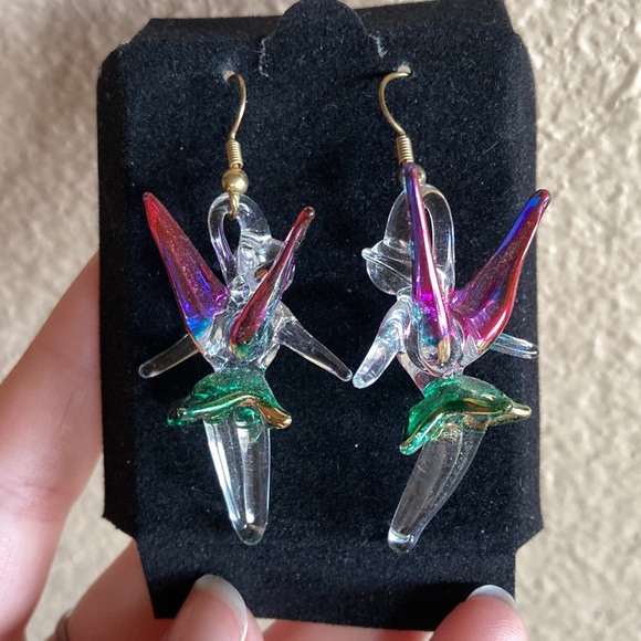 Handmade Glass Fairy Earrings - Picture 2 of 2